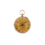 OPEN-FACE, FUSEE POCKET WATCH, 18K YELLOW GOLD. PROPERTY OF A BRITISH COLLECTOR.