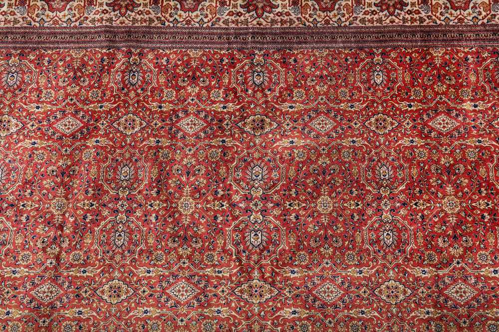 AN EXTREMELY FINE, SIGNED SILK QUM RUG, CENTRAL PERSIA - Image 6 of 9
