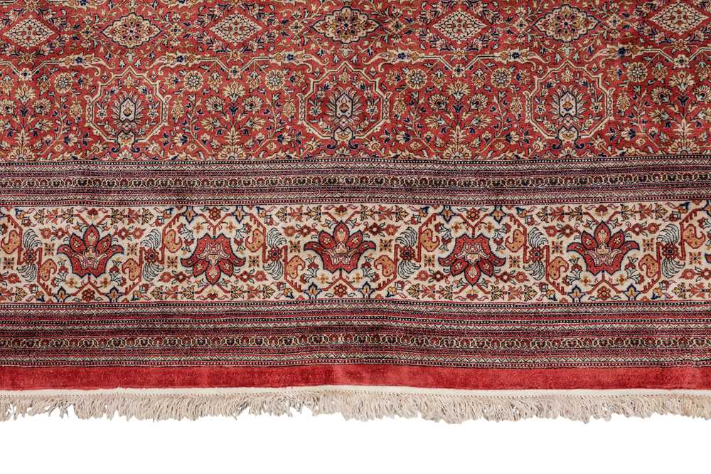 AN EXTREMELY FINE, SIGNED SILK QUM RUG, CENTRAL PERSIA - Image 7 of 9
