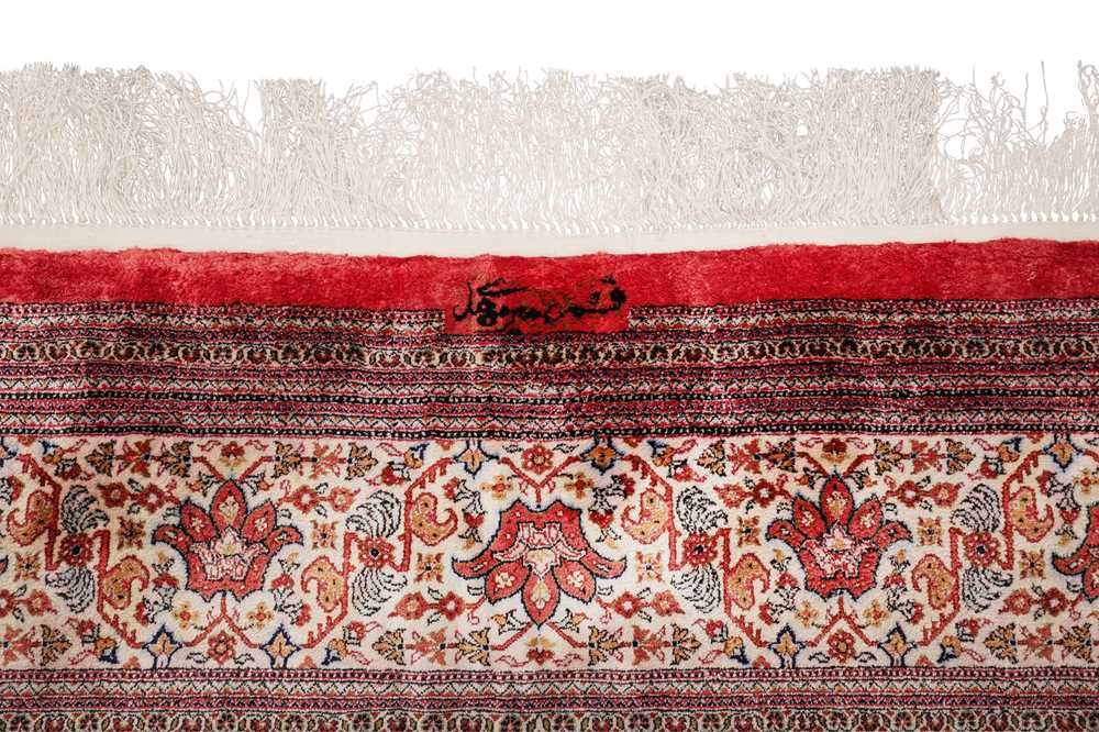 AN EXTREMELY FINE, SIGNED SILK QUM RUG, CENTRAL PERSIA - Image 3 of 9