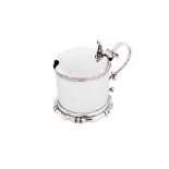 A Victorian sterling silver mustard pot, London 1861 by George Fox