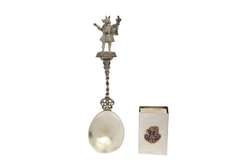 WINCHESTER COLLEGE – A GEORGE V STERLING SILVER COMMEMORATIVE SPOON, LONDON 1913 BY FREDERICK JAMES
