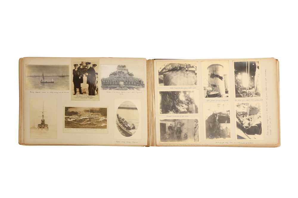 A WW1 NAVAL LOG AND PHOTOGRAPH ALBUM - Image 8 of 12