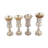 Judaica – Three George V sterling silver gilt kiddish cups, London 1921 by Joseph Zweig