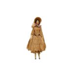 DOLLS: A GERMAN PAPIER MACHE DOLL, circa 1840 - 1850