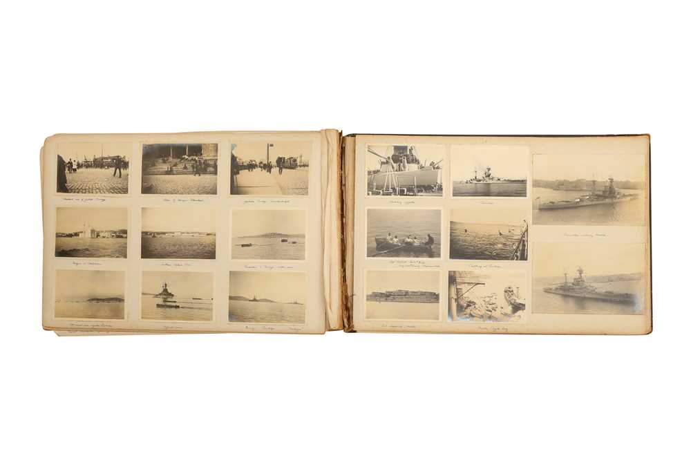 A WW1 NAVAL LOG AND PHOTOGRAPH ALBUM - Image 10 of 12