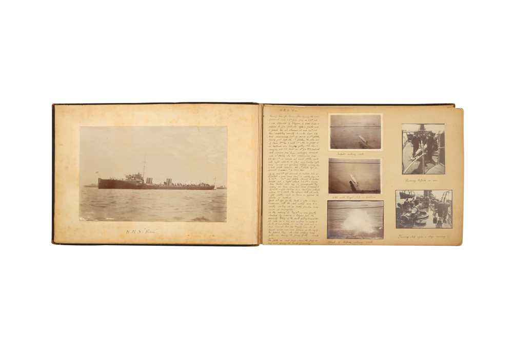 A WW1 NAVAL LOG AND PHOTOGRAPH ALBUM - Image 2 of 12