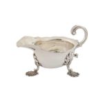 A VICTORIAN SCOTTISH STERLING SILVER SAUCE BOAT, GLASGOW 1884 BY R D AND S (ROBERT DRUMMOND?)
