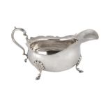 A GEORGE V STERLING SILVER SAUCE BOAT, BIRMINGHAM 1910 BY ALEXANDER CLARK MANUFACTURING