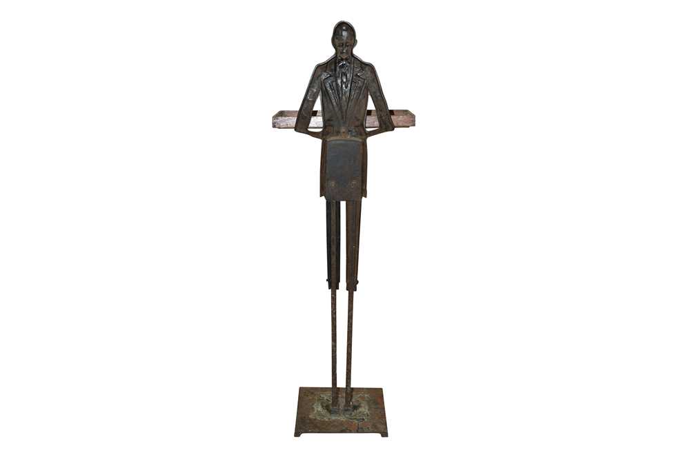 FRENCH CAST IRON FIGURAL BUTLER'S STAND - Image 2 of 2