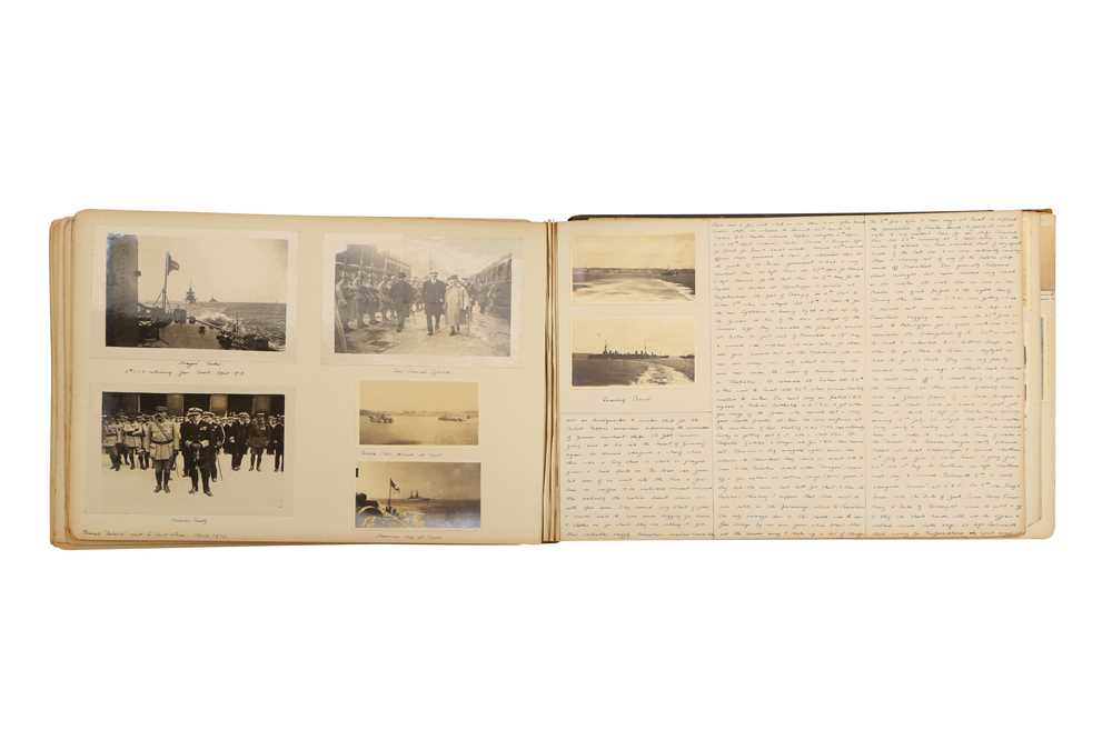 A WW1 NAVAL LOG AND PHOTOGRAPH ALBUM - Image 9 of 12