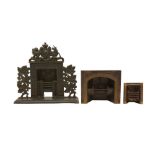 GROUP OF 19TH CENTURY CAST IRON SALESMANS FIREPLACE