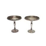 A PAIR OF EARLY 20TH CENTURY AMERICAN STERLING SILVER COMPORTS BY M.FRED HIRSCH CO