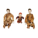 DOLLS: TWO LATE 19TH CENTURY CHINESE THEATRE OR OPERA DOLLS 'CHAOZHOU DOLLS'