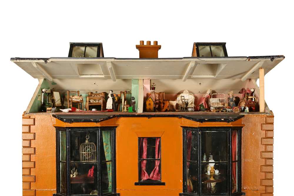 A 19TH CENTURY PAINTED DOLLS HOUSE 'THE TOWN HOUSE' - Image 2 of 14