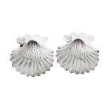 A pair of George III sterling silver butter shells, London 1771 by William Abdy