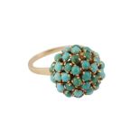 A TURQUOISE BOMBE RING