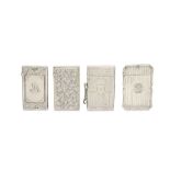 A MIXED GROUP INCLUDING A VICTORIAN STERLING SILVER CARD CASE, BIRMINGHAM 1850 BY EDWARD SMITH