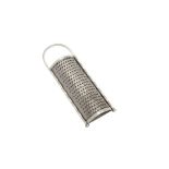 A CHASED ELIZABETH II STERLING SILVER PARMESAN CHEESE GRATER, LONDON 1986 BY BARRY M WHITMOND