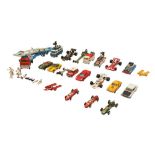 CORGI TOYS; A COLLECTION OF RACING RELATED CARS AND OTHER VEHICLES