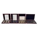 FOUR CASED SETS OF COMMEMORATIVE COINS DEDICATED TO THE ROYAL FAMILY