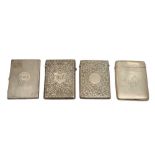 A MIXED GROUP INCLUDING A VICTORIAN STERLING SILVER CARD CASE, BIRMINGHAM 1878 BY FREDERICK MARSON