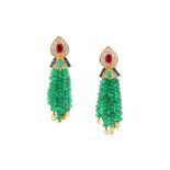 Deakin & Francis Ι A pair of gem-set tassel earrings