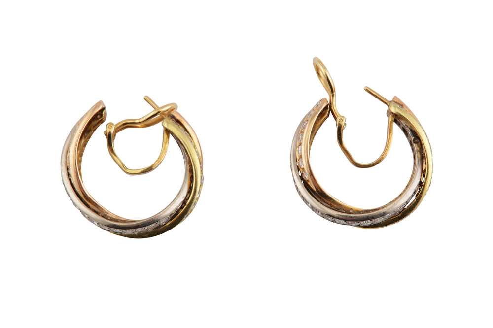 A pair of diamond hoop earrings - Image 2 of 2