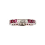 A ruby and diamond eternity ring