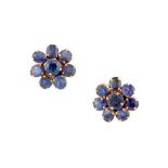 A pair of sapphire earstuds