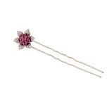 A ruby and diamond flower hairpin