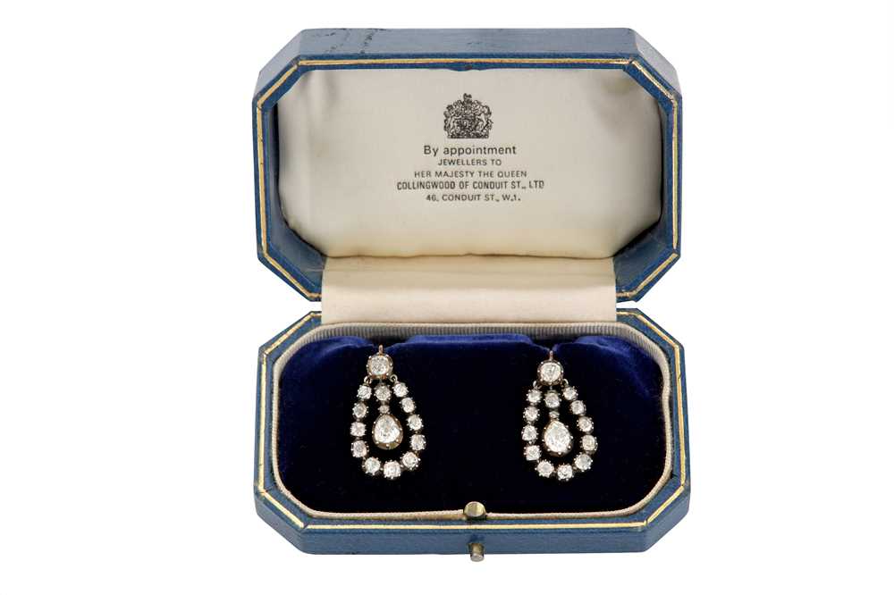 A pair of mid 19th century diamond earrings - Image 2 of 8