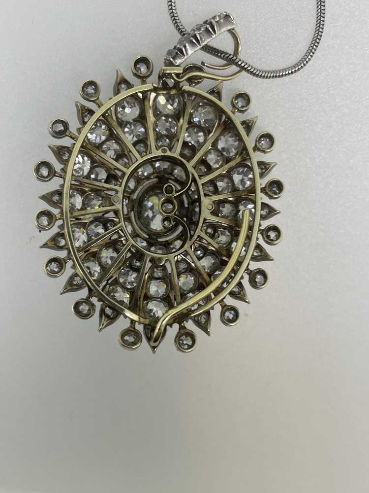 A diamond cluster pendant necklace, late 19th century - Image 7 of 9