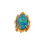 An opal dress ring