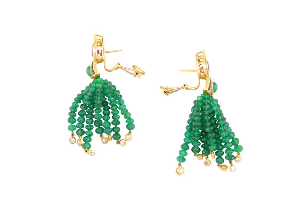 Deakin & Francis Ι A pair of gem-set tassel earrings - Image 2 of 2