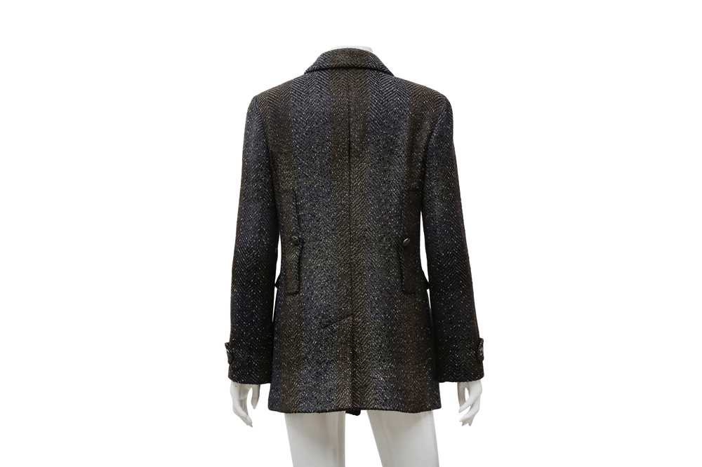 Chanel Brown Tweed Long Jacket - Size 38 - Image 2 of 6