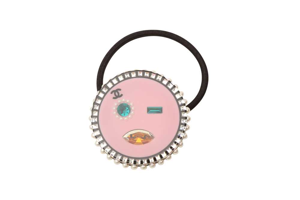 Chanel Pink CC Logo Emoji Resin Hairband