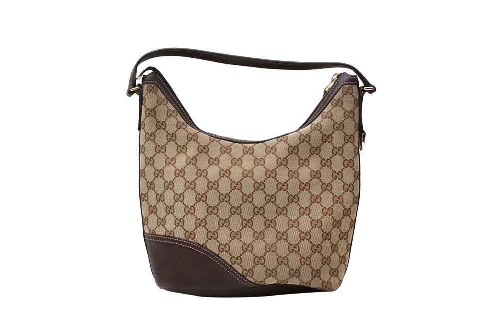 Gucci Beige GG Logo Monogram Shoulder Bag - Image 2 of 4