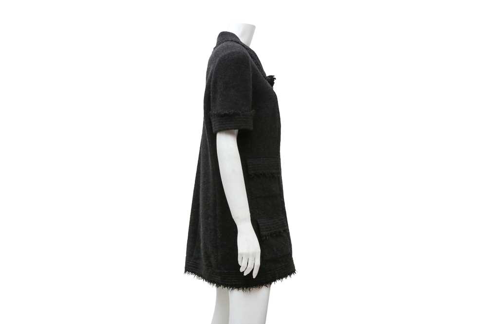Chanel Charcoal Wool Long Jacket - Size 44 - Image 4 of 5