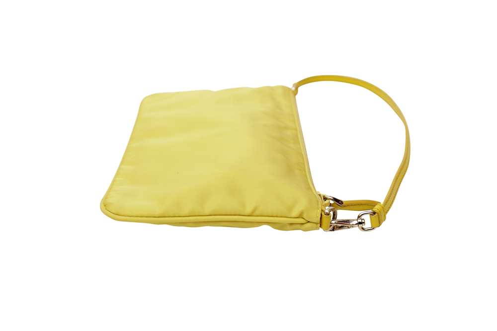 Prada Yellow Nylon Pochette Bag - Image 4 of 7