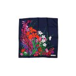 Christian Dior Abstract Flower Silk Print Scarf