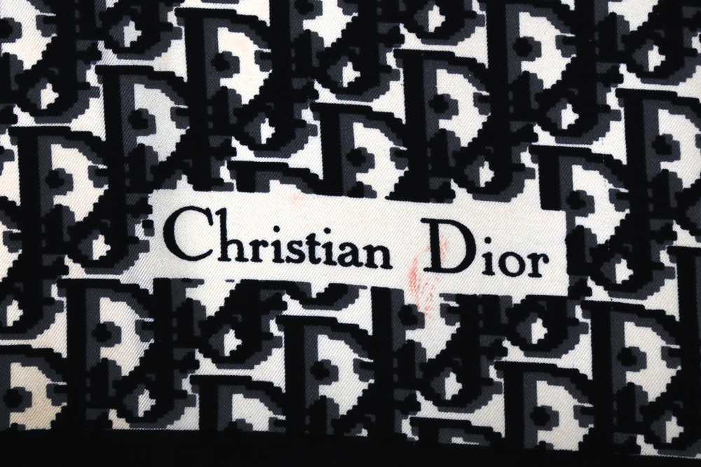 Christian Dior Black Oblique Silk Print Scarf - Image 2 of 3