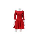 Alaia Red Jacquard Knit Mini Dress - Size 38