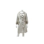 Burberry Metallic Silver Embellished Coat - Size 42