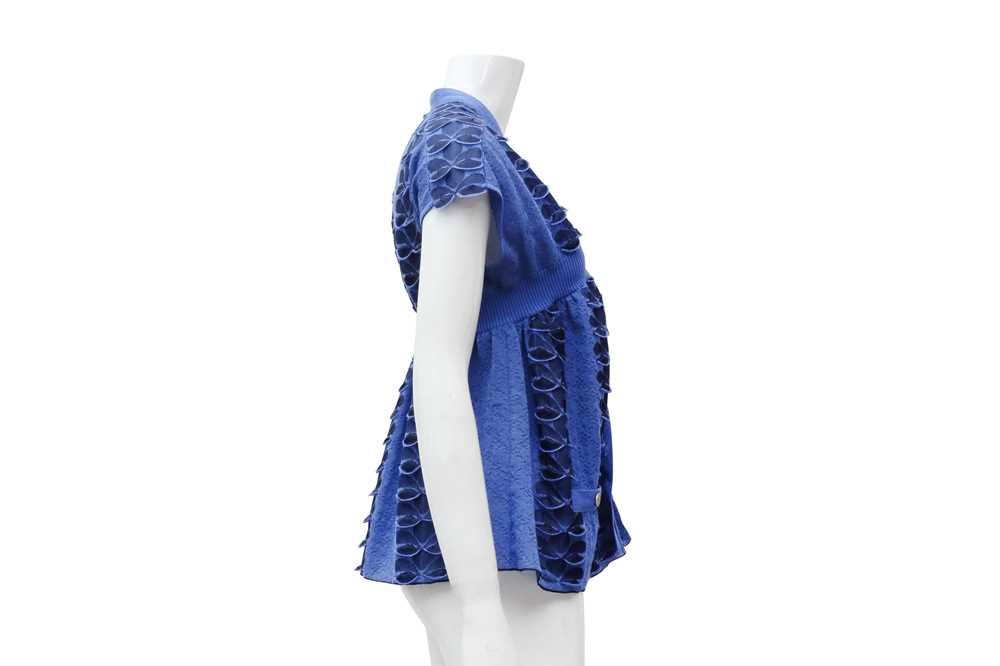 Chanel Blue Open Front Cardigan - Size 38 - Image 3 of 5