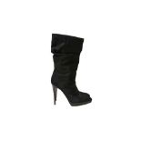 Brian Attwood Black Pony Hair Heeled Boot - Size 40