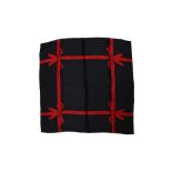 Chanel Logo Ribbon Gift Wrap Silk Print Scarf