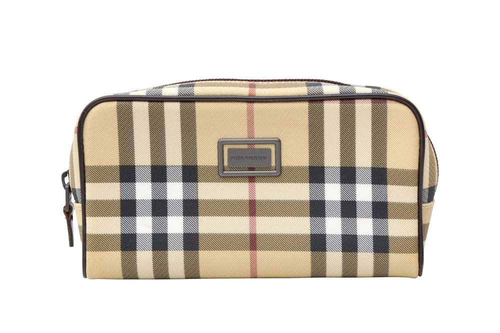 Burberry Brown Icon Nova Check Cosmectic Pouch