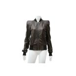 Rick Owens Black Leather Zionic Bomber Jacket - Size 38