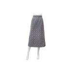 Christian Dior Grey Wool Print Skirt - Size 40